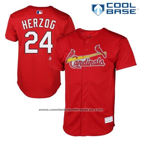 Camiseta Beisbol Hombre St. Louis Cardinals Whitey Herzog 24 Rojo Cool Base